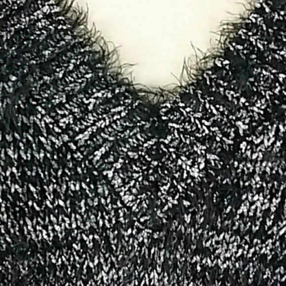 Rock & Republic Black/Silver Eyelash Sweater Sz S - Picture 6 of 7